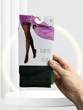 Pierre Cardin Paris Kairos Çift Renk Çizgili Modern 40 Den Kalın Külotlu Çorap