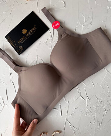 Marie İthal Dikişsiz Balensiz Destekli Toparlayıcı Özellikli Kalın Askılı C Cup Kaliteli Sütyen