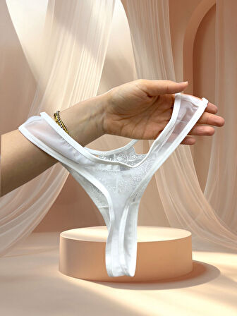 NBB Beyaz Dantelli Straplez Kesim Push-up Tangası Şerit Detaylı Sütyen Takım