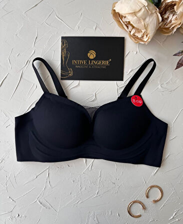 Olivia Balensiz Dikişsiz Lazer Kesim Hafif Destekli Önü Dantel Detaylı Yeni Nesil Sütyen (Intive Özel)