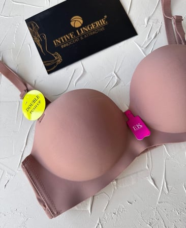 Violet Dikişsiz Lazer Kesim Double Push-Up Balensiz İz Belli Etmez Straplez Kesim Kaliteli Sütyen