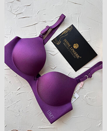 Angelina Push-up Balensiz Dikişsiz V Yaka İthal Kaliteli Düz Renk İz Belli Etmez Sütyen