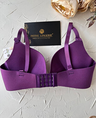 Angelina Push-up Balensiz Dikişsiz V Yaka İthal Kaliteli Düz Renk İz Belli Etmez Sütyen