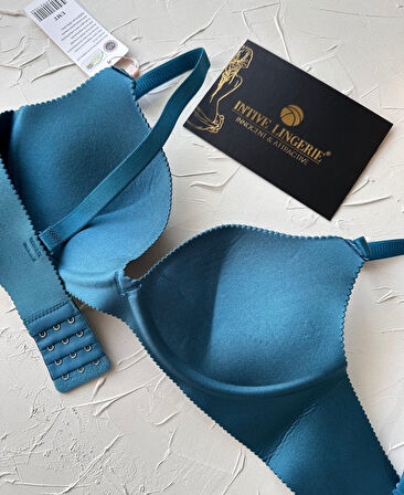 Angelina Push-up Balensiz Dikişsiz V Yaka İthal Kaliteli Düz Renk İz Belli Etmez Sütyen