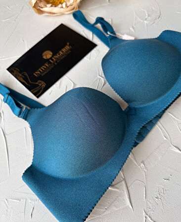 Angelina Push-up Balensiz Dikişsiz V Yaka İthal Kaliteli Düz Renk İz Belli Etmez Sütyen