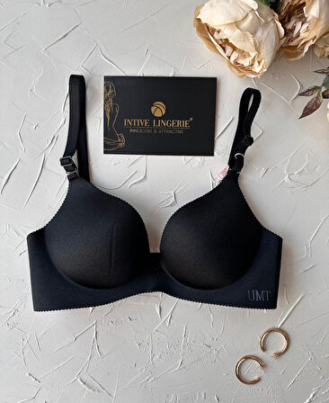 Angelina Push-up Balensiz Dikişsiz V Yaka İthal Kaliteli Düz Renk İz Belli Etmez Sütyen