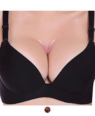 Angelina Push-up Balensiz Dikişsiz V Yaka İthal Kaliteli Düz Renk İz Belli Etmez Sütyen