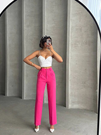 Palazzo fuşya pantolon