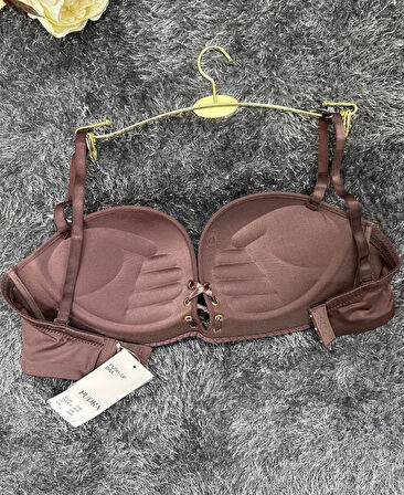 Marissa İthal Dantelli El Cuplı Double Push-up Silikonlu Askılı/Askısız Sütyen