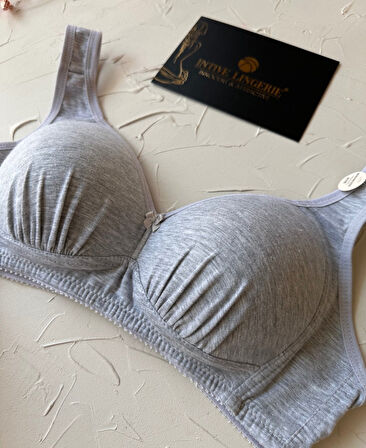 Louisa %85 Pamuklu Balesiz C Cup Toparlayıcı Penye Kalın Askılı 2'li Sütyen