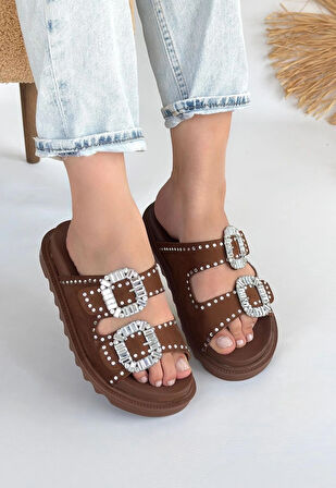 Juana Taba  Nubuk  Taşlı Terlik