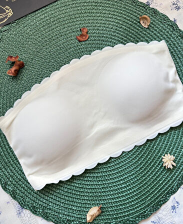 Hazel Silikonlu Askısız Balensiz Lazer Kesim Dikişsiz Çıkarılabilir Padli İthal Straplez Sütyen