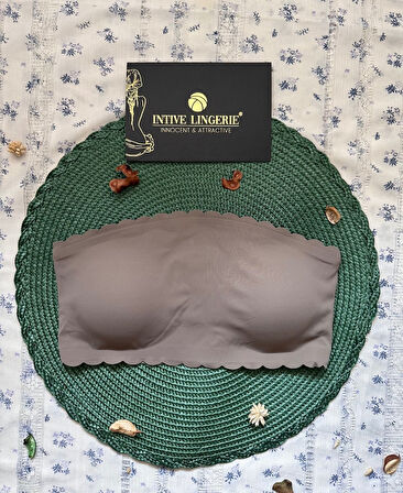 Hazel Silikonlu Askısız Balensiz Lazer Kesim Dikişsiz Çıkarılabilir Padli İthal Straplez Sütyen