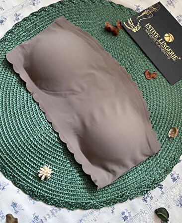 Hazel Silikonlu Askısız Balensiz Lazer Kesim Dikişsiz Çıkarılabilir Padli İthal Straplez Sütyen