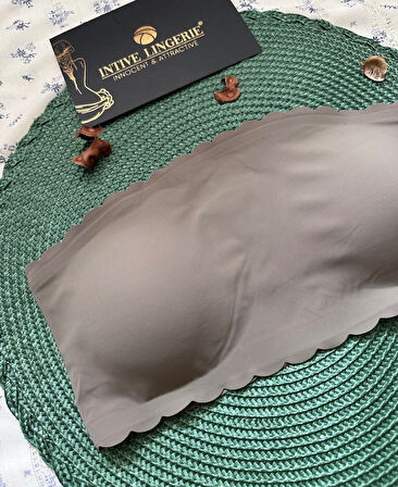 Hazel Silikonlu Askısız Balensiz Lazer Kesim Dikişsiz Çıkarılabilir Padli İthal Straplez Sütyen