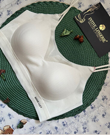 Valentina Fitilli İnce Askılı Hafif Destekli Kopçasız Dikişsiz Lazer Kesim Bralet/Sütyen/Büstiyer