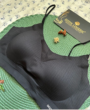 Valentina Fitilli İnce Askılı Hafif Destekli Kopçasız Dikişsiz Lazer Kesim Bralet/Sütyen/Büstiyer