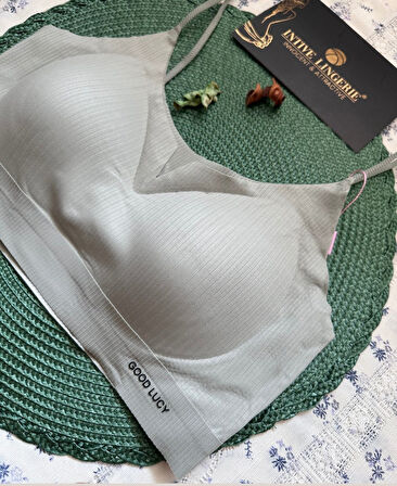 Valentina Fitilli İnce Askılı Hafif Destekli Kopçasız Dikişsiz Lazer Kesim Bralet/Sütyen/Büstiyer