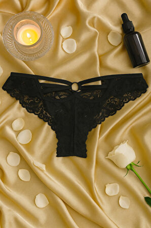 Kadın Dantel Detaylı Külot 3’lü Set - Siyah Beyaz