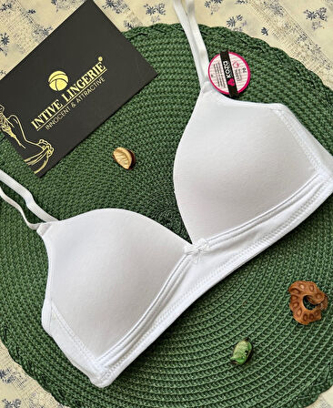 Koza %95 Pamuklu Balensiz İnce Askılı Genç Kız Tekli Alıştırtırma Küçük Beden Sütyen