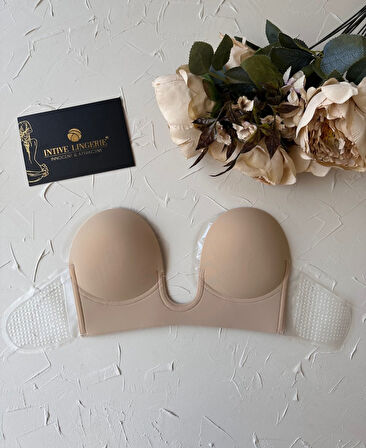 Intive Göğüs ve Sırt Dekolte Kıyafetler İçin Balenli Hayalet Push-up Büstiyer Sütyen