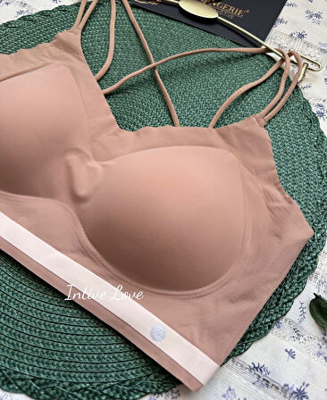 Mira Dikişsiz Hafif Dolgulu Çift Askılı Kopçasız Rahat Bralet/Sütyen/Büstiyer/Spor Sütyeni