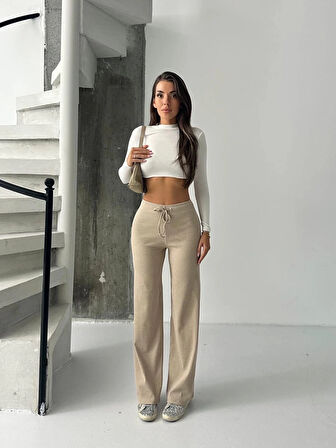 Fit comfort bej salaş pantolon A6011