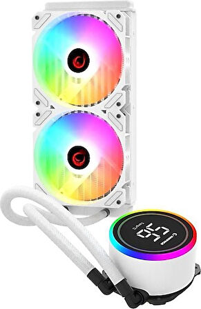 RAMPAGE HELIOS C15 BEYAZ 12CM FAN SICAKLIK GÖSTERGELİ İNTEL LGA1700/AMD AM5 ARGB 240MM SIVI SOĞUTMALI CPU FAN