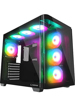 RAMPAGE LOOPY PLUS 950W 80+ TEMPERLI CAM 7X12CM RGB FAN GAMING ATX KASA SIYAH