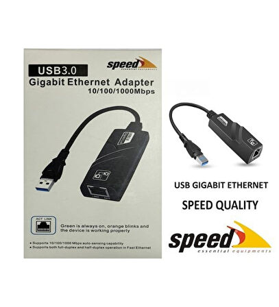 Speed SP-UE050 USB 3.0 to RJ45 10/100/1000 Mbps Gigabit Ethernet Çevirici