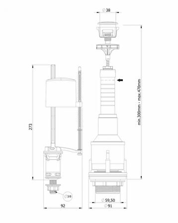 Mega 3004 Basmalı Rezarvuar İç Takımı