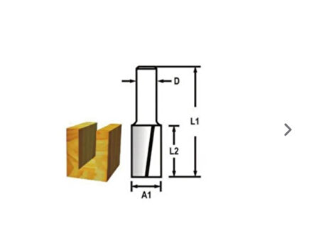 Topshop 14401 İki Ağızlı Freze Kanal Açma Bıçağı 6X6X25 mm