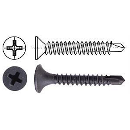 Meridyen 3,5x35 Matkap Uçlu Alçıpan Vidası 1000 Adet