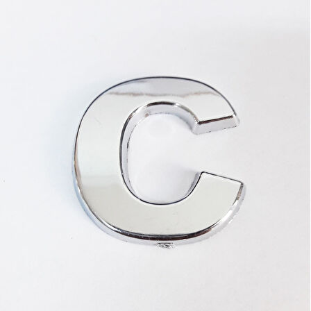 Cemax C Harfi  3,75 cm Krom Yapışkanlı