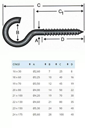 Ennalbur BA1970 19X70 Açık Piton 10 Adet