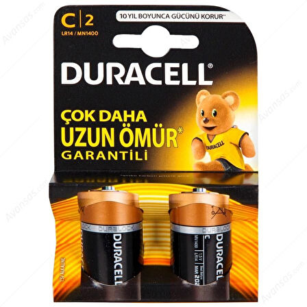 Duracell Alkalin C Orta Boy Pil 2&apos;li Paket