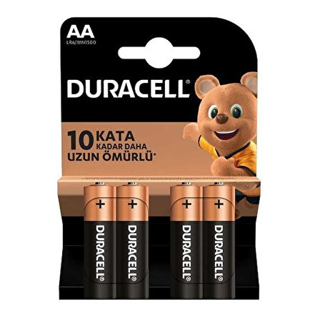 Duracell Alkalin Pil AA 4&apos;&apos; lü Paket