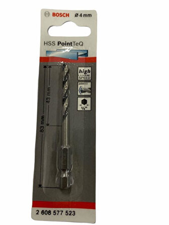 Bosch Point TeQ Altıgen Şaftlı Hss Matkap Ucu 4 mm