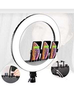 Pazariz Büyük Boy Ring Light Makyaj Güzellik 5500k 48w Kuaför Kit Çantalı Ve Kumandalı 18 Inç Işık