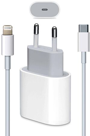 Pazariz Macbook Ipad Iphone 11 / 12 - Pro Max Mini Uyumlu 20w Adaptör Kablo Usb-c Pd Hızlı Şarj Alet