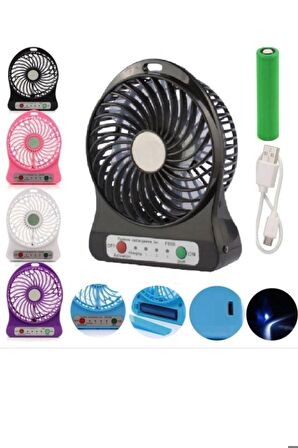 Taşınabilir Çok Fonksiyonlu 3 Kademeli Şarj Edilebilen Fan Hediyeli