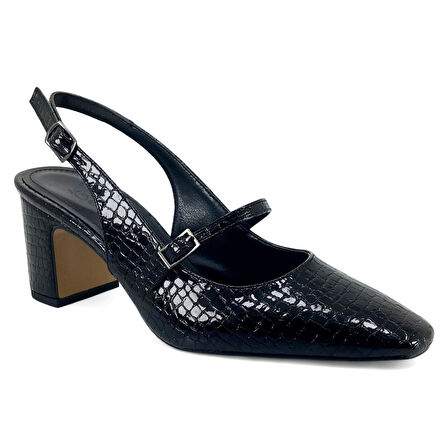 Beety 6550 25KA Kadın Klasik Ayakkabı Kroko Siyah