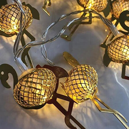 PratikAI 10 lu Dekoratif Metal Flamingo Şerit Led Aydınlatma | Eğlenceli & Şık