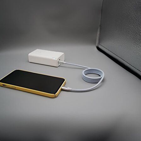 Mioji Mio SC1000 USB-C To USB-C 60W Mıknatıslı Spiral Süper Hızlı Şarj ve Data Kablosu 1m - Siyah