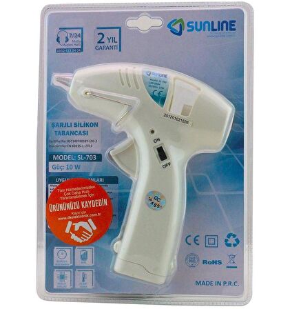 Sunline SL-703 10W Şarjlı Silikon Tabancası Beyaz