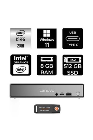 ThinkCentre Neo 50q Gen 5 Intel Core 5 210H 8GB 512GB SSD W11P Mini Masaüstü Bilgisayar