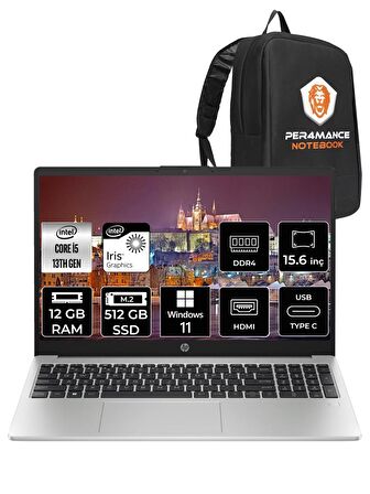 HP 250 G10 Intel Core i5 1335U 12GB RAM 512GB SSD 15.6'' FHD W11PRO 8A538EA & PER4 ÇANTA 