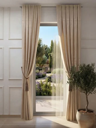NİVEMESHOME LİNA V-101 KREM 1/3 PİLELİ FON PERDE