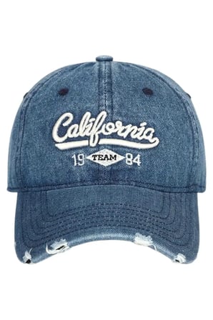 Tezzgelsin Kadın California Nakışlı Vintage Denim Şapka Eskitme Kot Baseball Kep Şapka