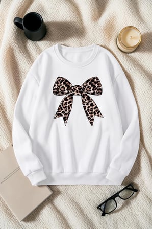 Unisex Baskılı Bisiklet Yaka Sweatshirt